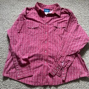 Wrangler 2xl Plaid Pearl Snap Western Long Sleeve Patterned